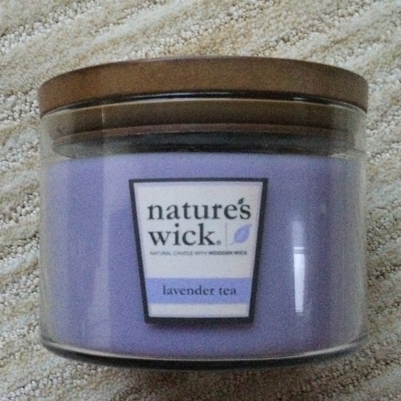 Woodwick Nature's Wick Candle Large 3 Wick Lavender Tea Scented Relaxation 18 oz - Picture 3 of 7